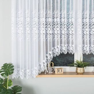 Firanka żakardowa gotowa na żabki HERNANI 600x160 biała
