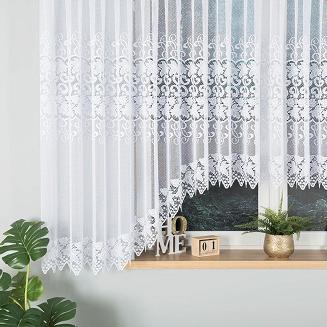 Firanka żakardowa gotowa na żabki HERNANI 600x160 biała