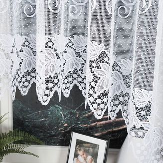 Firanka żakardowa gotowa na żabki HERNANI 600x160 biała