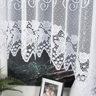 Firanka żakardowa gotowa na żabki HERNANI 600x160 biała