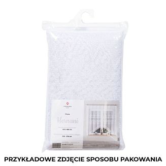 Firanka żakardowa gotowa na żabki HERNANI 600x160 biała