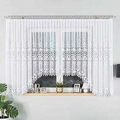 Firanka żakardowa gotowa na żabki HERNANI 600x160 biała