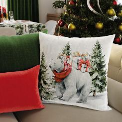 Poszewka dekoracyjna świąteczna MIŚ POLARNY 40x40 welwetowa wielokolorowy