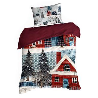 Komplet pościeli świąteczny POS 140x200 Eurofirany czerwony