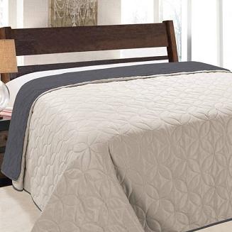 Narzuta dekoracyjna VIGO II 220x240 stalowa ciemna szara geometryczne kwiaty