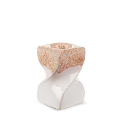 Świecznik dekoracyjny RUBEN 8x8x12 Eurofirany kremowy beżowy ombre asymetryczny