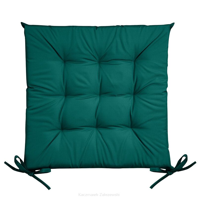 Poduszka na krzesło wodoodporna GARDEN 40x40x5 ogrodowa pikowana ciemnozielona