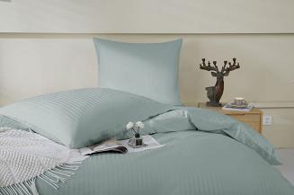 Komplet pościeli adamaszek satyna bawełniana 140x200 szałwiowa