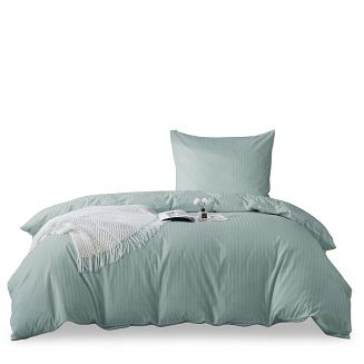 Komplet pościeli adamaszek satyna bawełniana 140x200 szałwiowa