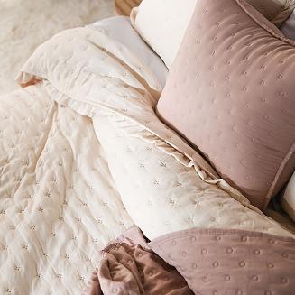 Narzuta dekoracyjna z falbaną WERONA 170x210 beżowa