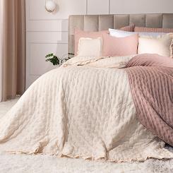 Narzuta dekoracyjna z falbaną WERONA 170x210 beżowa