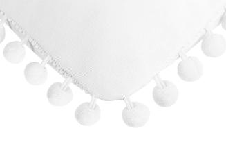 Poszewka dekoracyjna FLUFFY 45x45 biała z pomponami