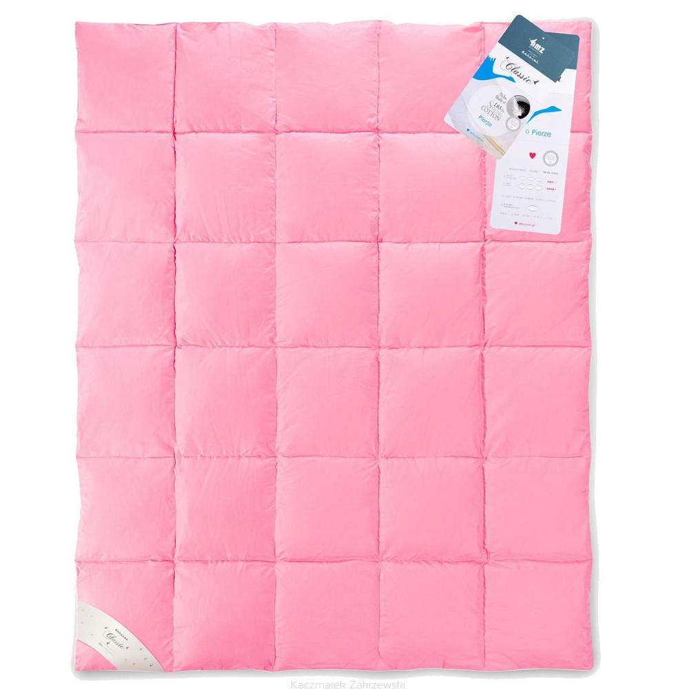 Kołdra z pierza 200x220 AMZ różowa