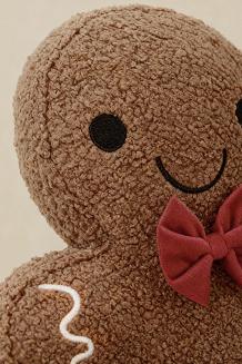 Poduszka dekoracyjna świąteczna z bukli 39x27 Piernikowy Ciastek