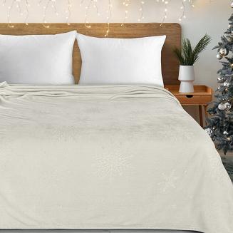 Koc świąteczny KOC29 150x200 Eurofirany kremowy