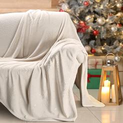 Koc świąteczny KOC29 150x200 Eurofirany kremowy