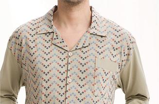 Piżama męska LUNA kod 797 rozpinana beżowy