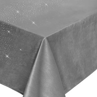 Bieżnik dekoracyjny SHINY 60x120 welurowy szary z kryształkami