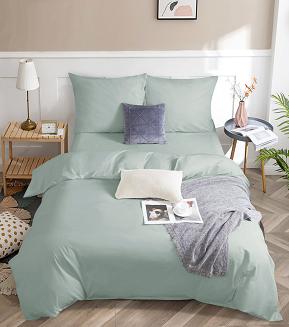 Pościel satyna bawełniana 160x200 SIN jednobarwna szałwiowa