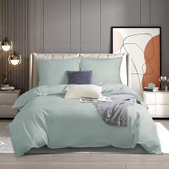 Pościel satyna bawełniana 160x200 SIN jednobarwna szałwiowa