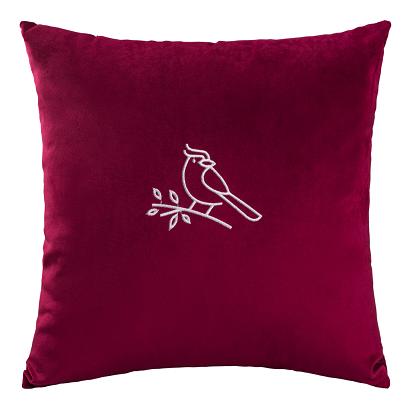 Poszewka dekoracyjna z haftem OOT-03 43x43 Darymex bordowa ptak
