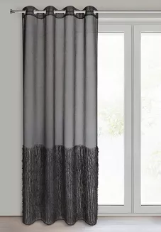 Firana gotowa na przelotkach MARGARET2 140x250 Eurofirany czarny