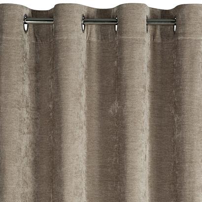 Zasłona gotowa na przelotkach VANI 140x250 Eurofirany beżowa gładka szenilowa