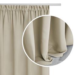 Beżowa Zasłona Zaciemniająca Na Taśmie Blackout 140x270 HOLD