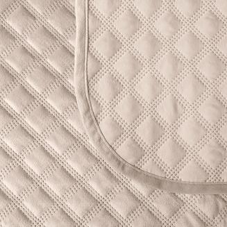 Narzuta dekoracyjna VELVI 220x240 pikowana w geometryczny wzór ciemnokremowa