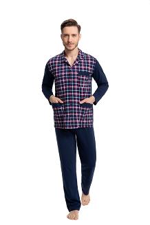 Piżama męska LUNA kod 797 rozpinana granatowy