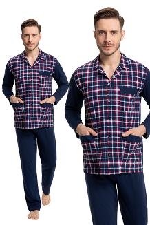 Piżama męska LUNA kod 797 rozpinana granatowy