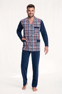 Piżama męska LUNA kod 797 rozpinana granatowy