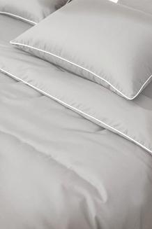 Pościel bambusowa 220x200 szara z białą bizą