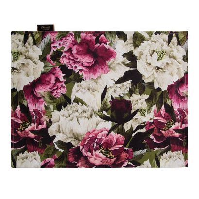  Serweta dekoracyjna VELVET 30x40 Eurofirany oliwkowo różowa w kwiaty