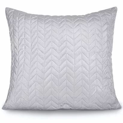Poszewka dekoracyjna MOXIE 45x45 velvet szara w jodełkę