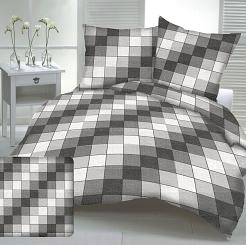 Pościel z kory 180x200 wzór piknikowa krata szara