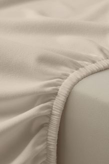 Prześcieradło flanelowe z gumką SIN 220x200 + 30 cm taupe