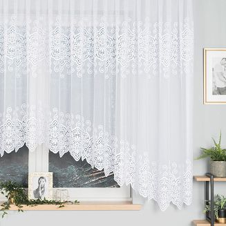 Firanka żakardowa gotowa na żabki CELINA 500x160 biała