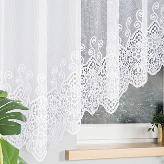 Firanka żakardowa gotowa na żabki CELINA 500x160 biała