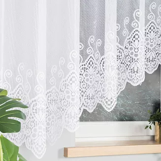 Firanka żakardowa gotowa na żabki CELINA 500x160 biała