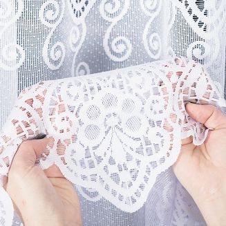 Firanka żakardowa gotowa na żabki CELINA 500x160 biała