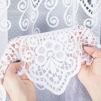 Firanka żakardowa gotowa na żabki CELINA 500x160 biała