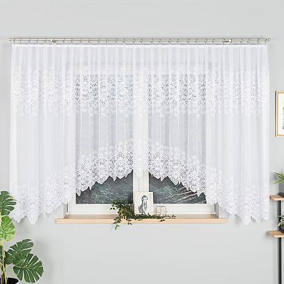 Firanka żakardowa gotowa na żabki CELINA 500x160 biała