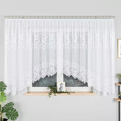 Firanka żakardowa gotowa na żabki CELINA 500x160 biała