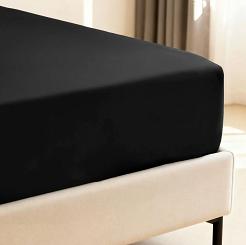 Prześcieradło bambusowe z gumką 200x200 czarne