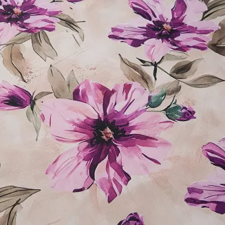 Obrus dekoracyjny  wodoodporny GARDEN 150x150 Eurofirany kremowy w kwiaty