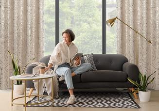 Zasłona gotowa na przelotkach MILENA 140x250 Eurofirany beżowy