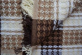 Narzuta dekoracyjna tkana 170x205 brązowa krata
