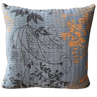 Pościel z kory 160x200 stalowa grafitowa pomarańczowa krzewy kwiaty