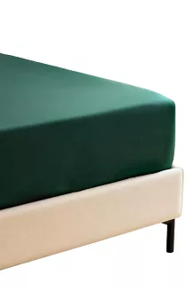 Prześcieradło bambusowe z gumką 120x200 butelkowa zieleń